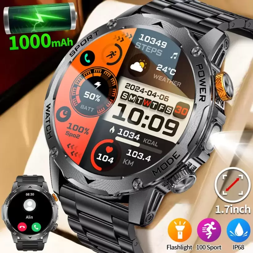 Smart watches LIGE LIGE New Military Outdoor Sport Smartwatch